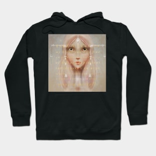 Gold Foil Overlay Word Art Pastel Hair Elf Illustration Hoodie